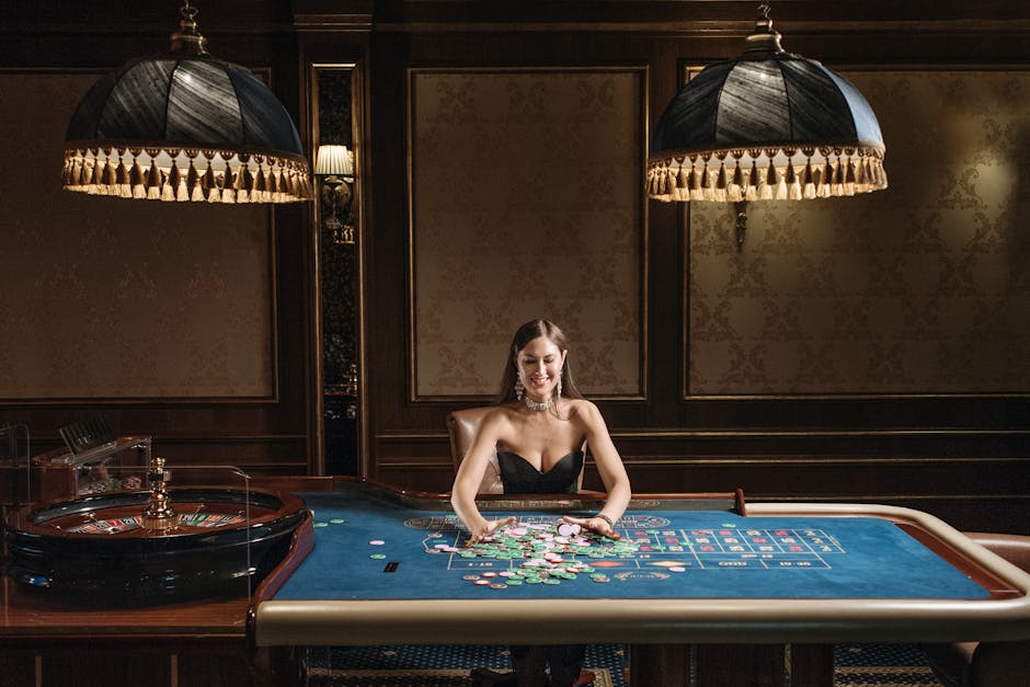 Elegant roulette tables with professional croupiers
